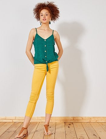 Camiseta de tirantes anudada de punto calado - Kiabi