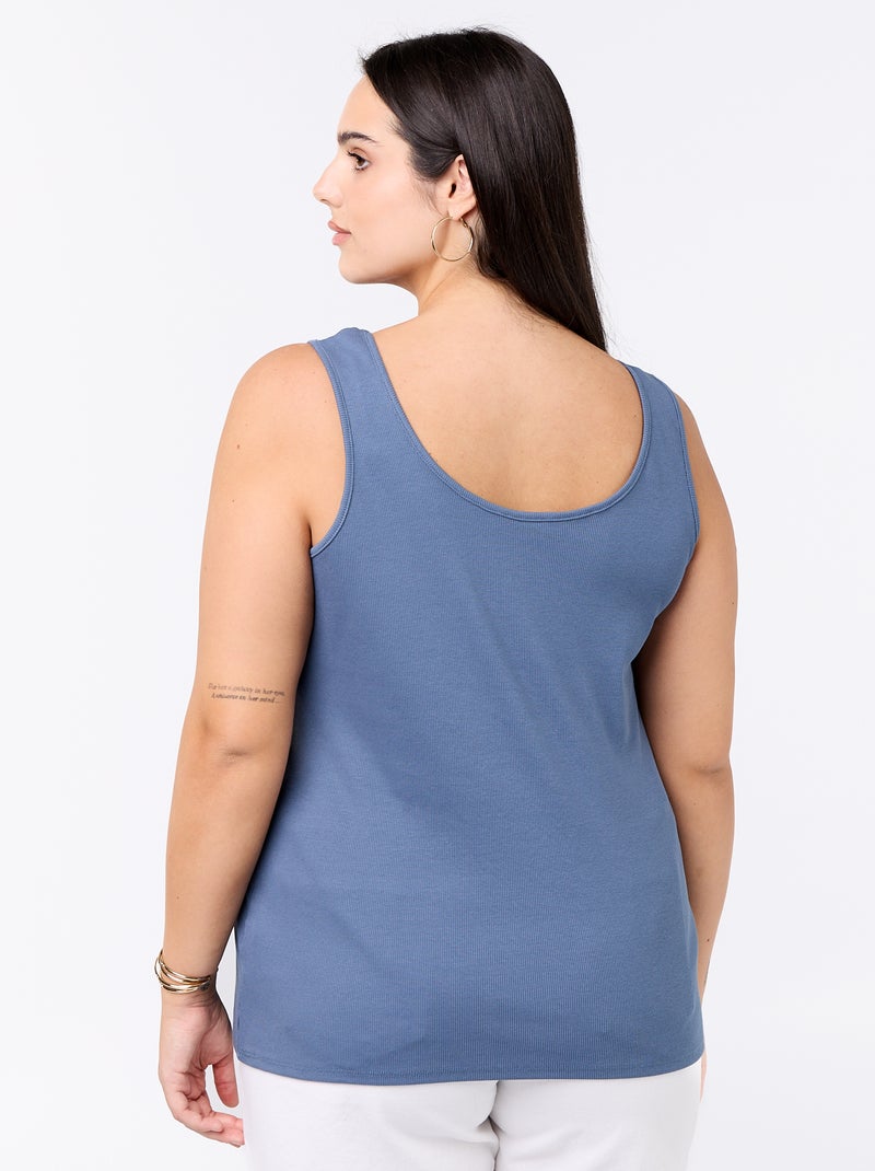 Camiseta de tirantes básica acanalada Azul - Kiabi