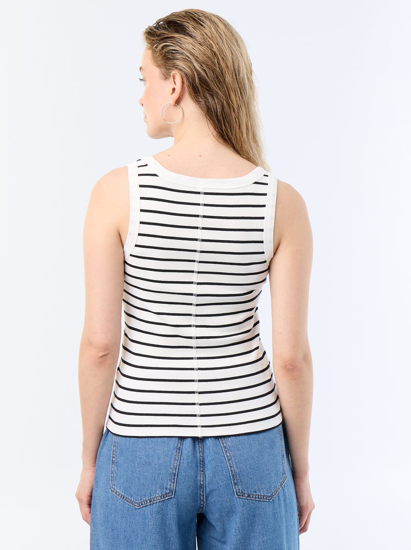 Camiseta de tirantes básica acanalada Blanco - Kiabi