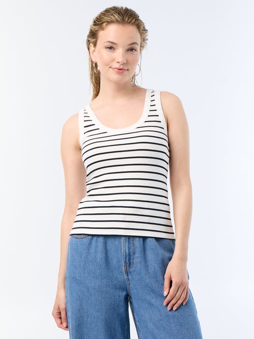 Camiseta de tirantes básica acanalada - Kiabi Camiseta de tirantes básica acanalada - Kiabi