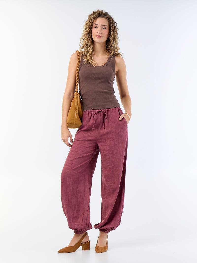 Camiseta de tirantes básica acanalada Marron - Kiabi