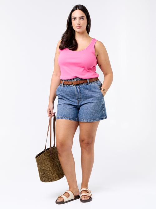 Camiseta de tirantes básica acanalada - Kiabi