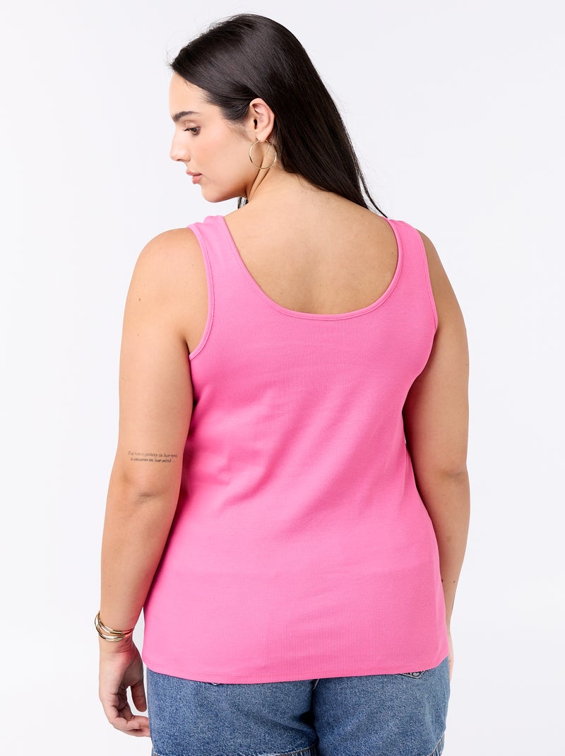Camiseta de tirantes básica acanalada Rosa - Kiabi