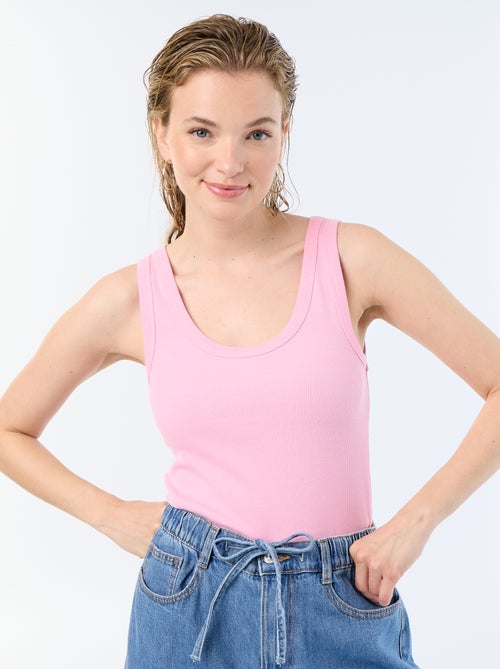Camiseta de tirantes básica acanalada - Kiabi