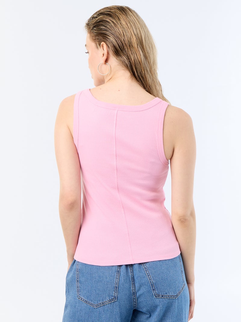 Camiseta de tirantes básica acanalada Rosa - Kiabi