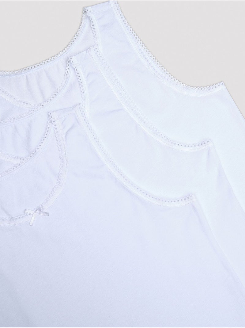 Camiseta de tirantes básica de algodón, pack de 3 penti Blanco - Kiabi