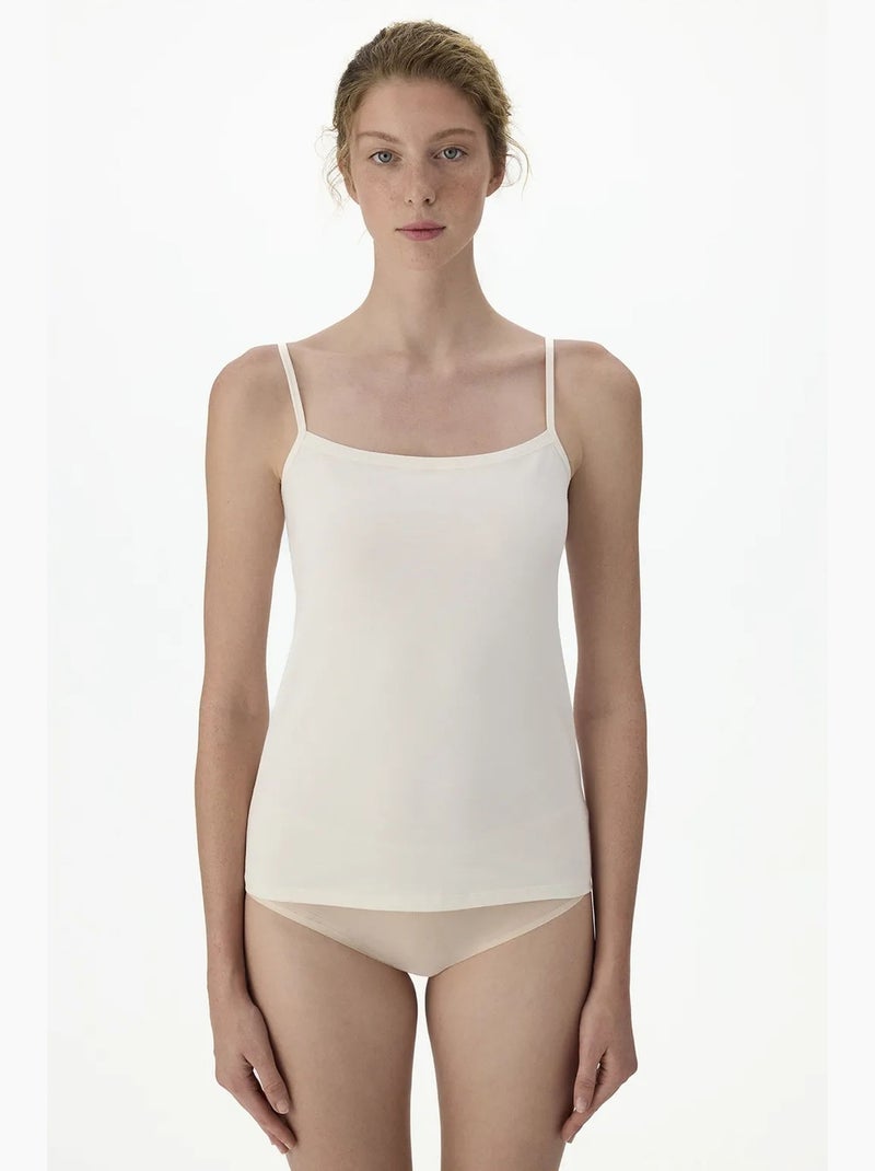 Camiseta de tirantes cami de algodón con cuello cuadrado penti Crudo - Kiabi