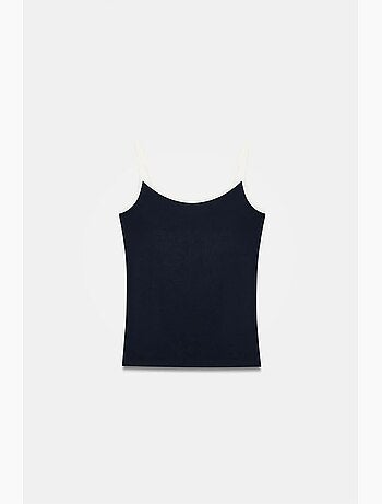 Camiseta de tirantes canalé color block dilvin