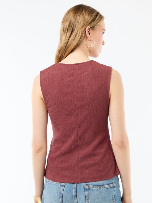 Camiseta de tirantes con abertura de botones dorados martillados - Kiabi