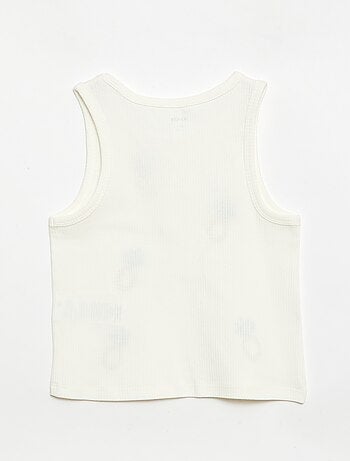 Camiseta de tirantes con bordados fantasía