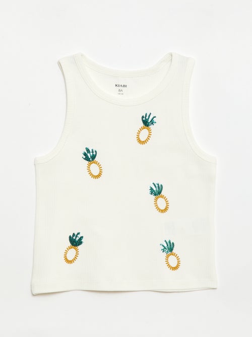 Camiseta de tirantes con bordados fantasía - Kiabi
