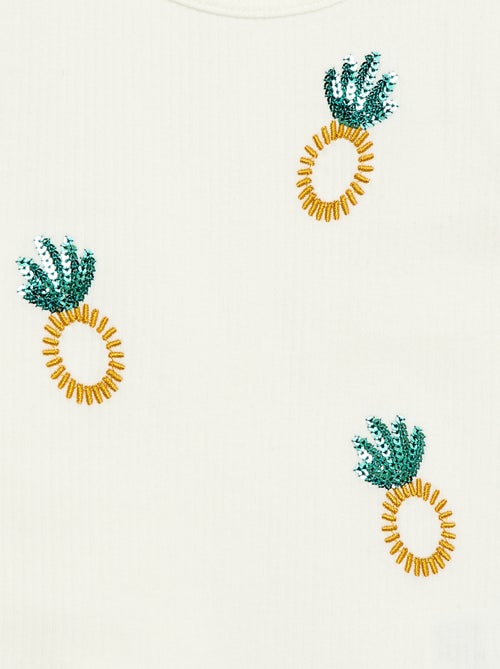 Camiseta de tirantes con bordados fantasía - Kiabi