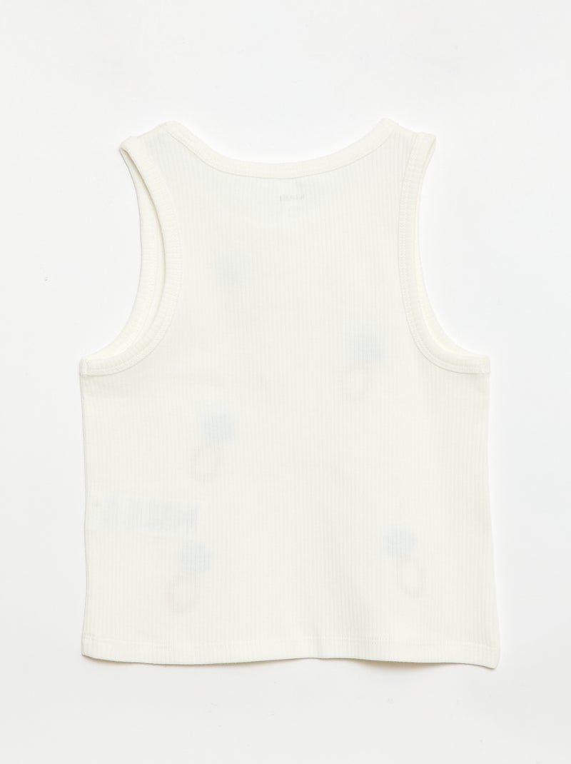 Camiseta de tirantes con bordados fantasía Blanco - Kiabi