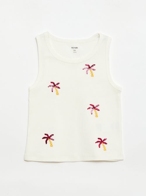 Camiseta de tirantes con bordados fantasía - Kiabi