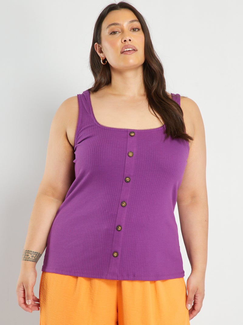 Camiseta de tirantes con botones de fantasía uva - Kiabi
