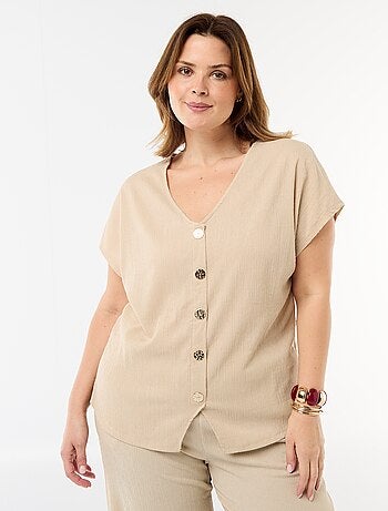 Camiseta de tirantes con botones dorados