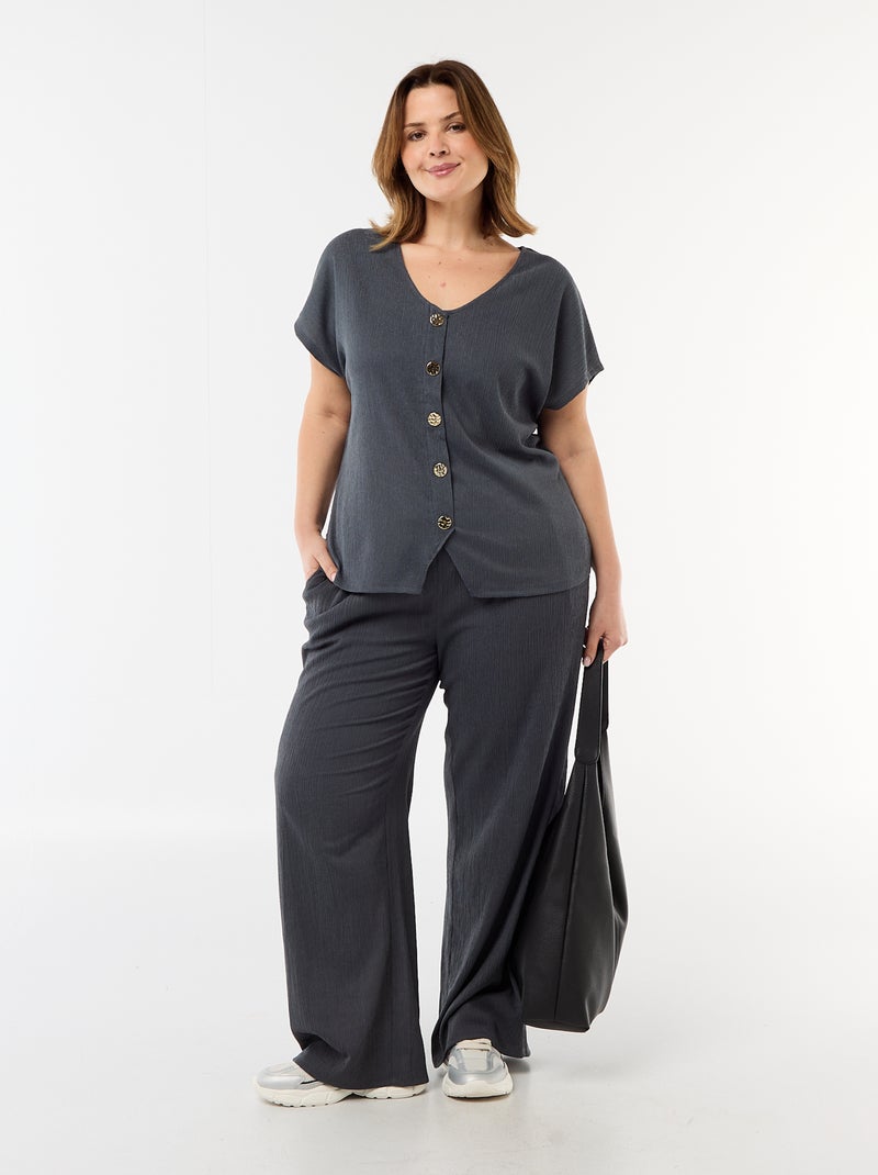 Camiseta de tirantes con botones dorados Gris - Kiabi