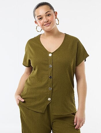 Camiseta de tirantes con botones dorados