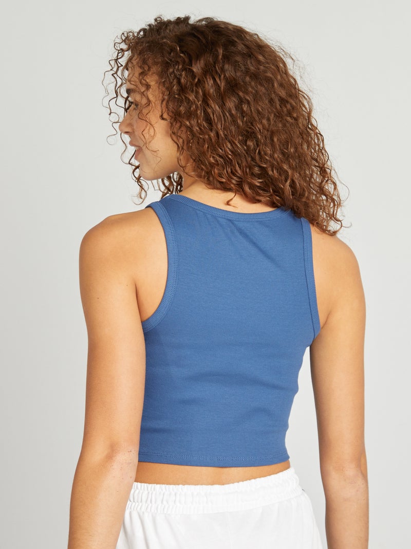 Camiseta de tirantes con cuello americano azul - Kiabi