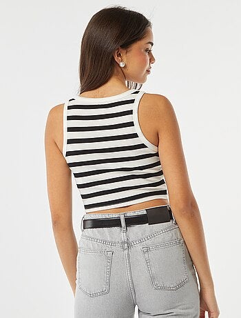 Camiseta de tirantes con cuello americano