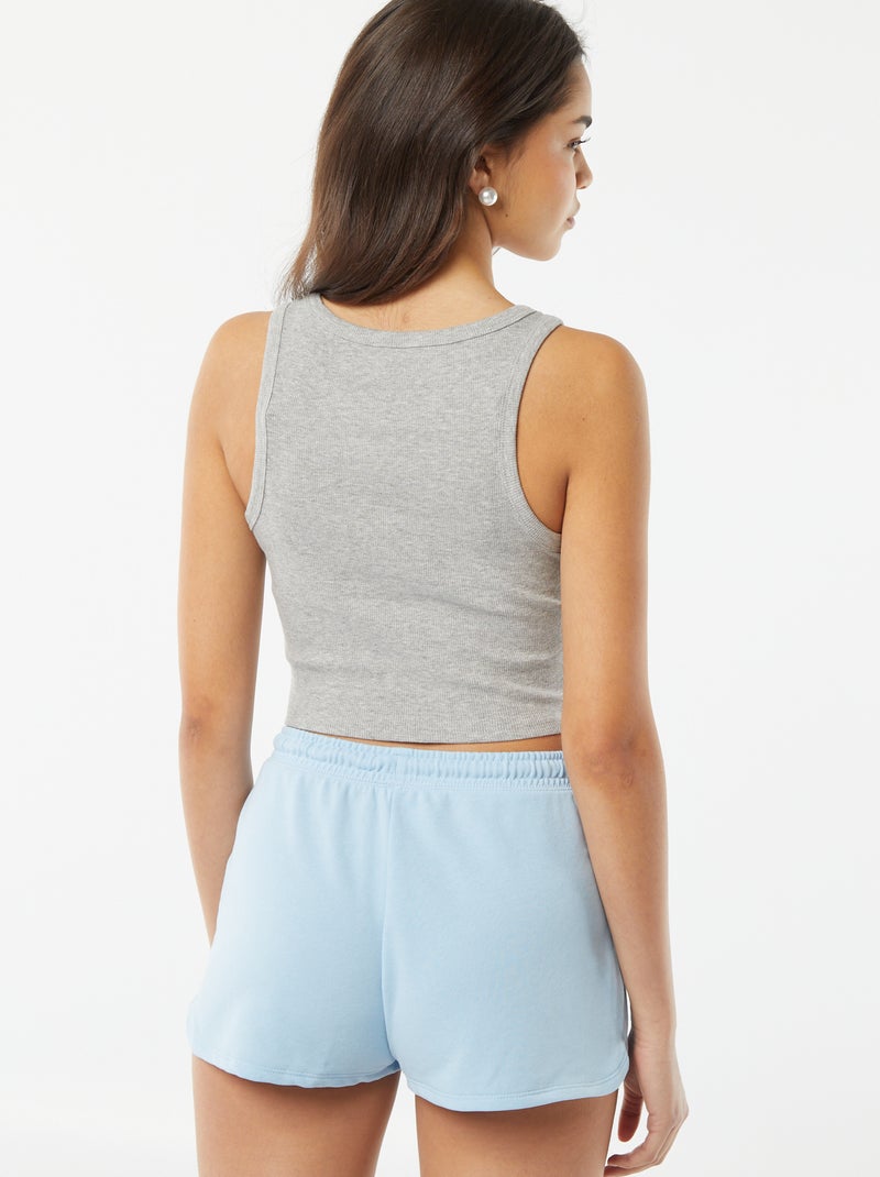 Camiseta de tirantes con cuello americano Gris - Kiabi