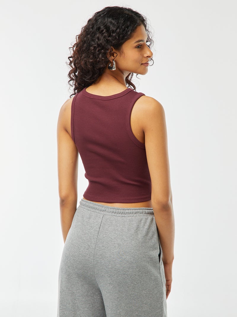 Camiseta de tirantes con cuello americano rojo - Kiabi