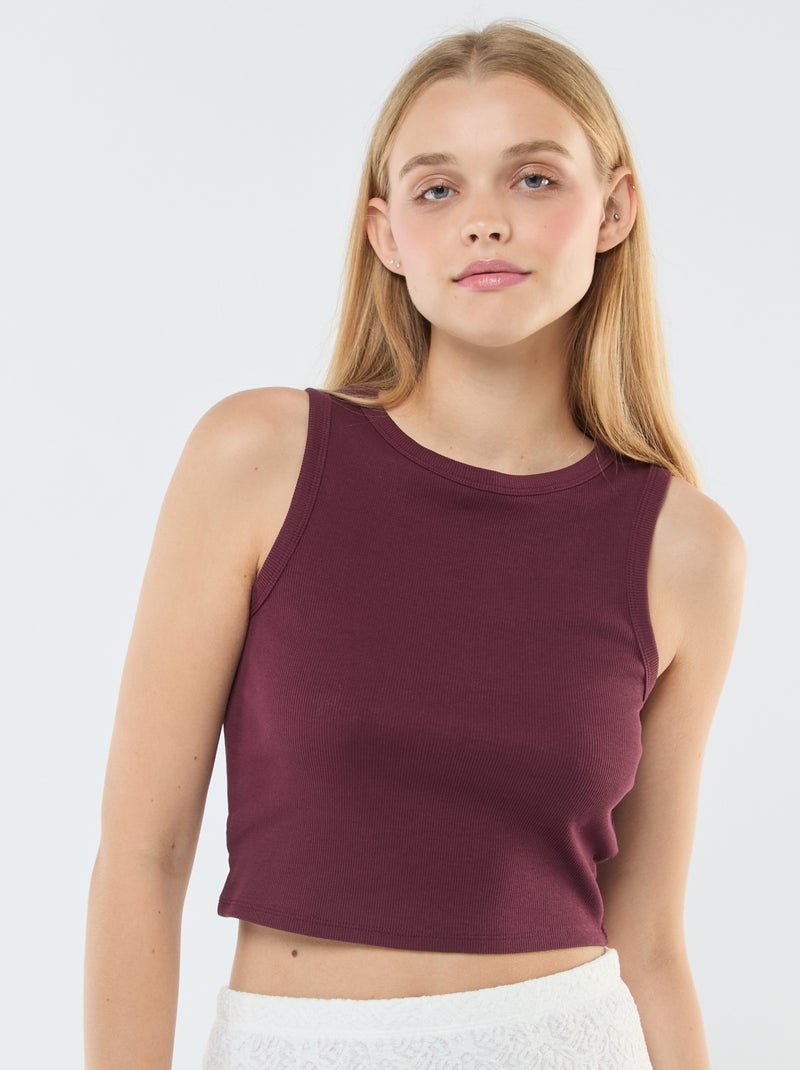 Camiseta de tirantes con cuello americano Rojo - Kiabi