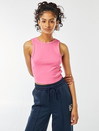 Camiseta de tirantes con cuello americano