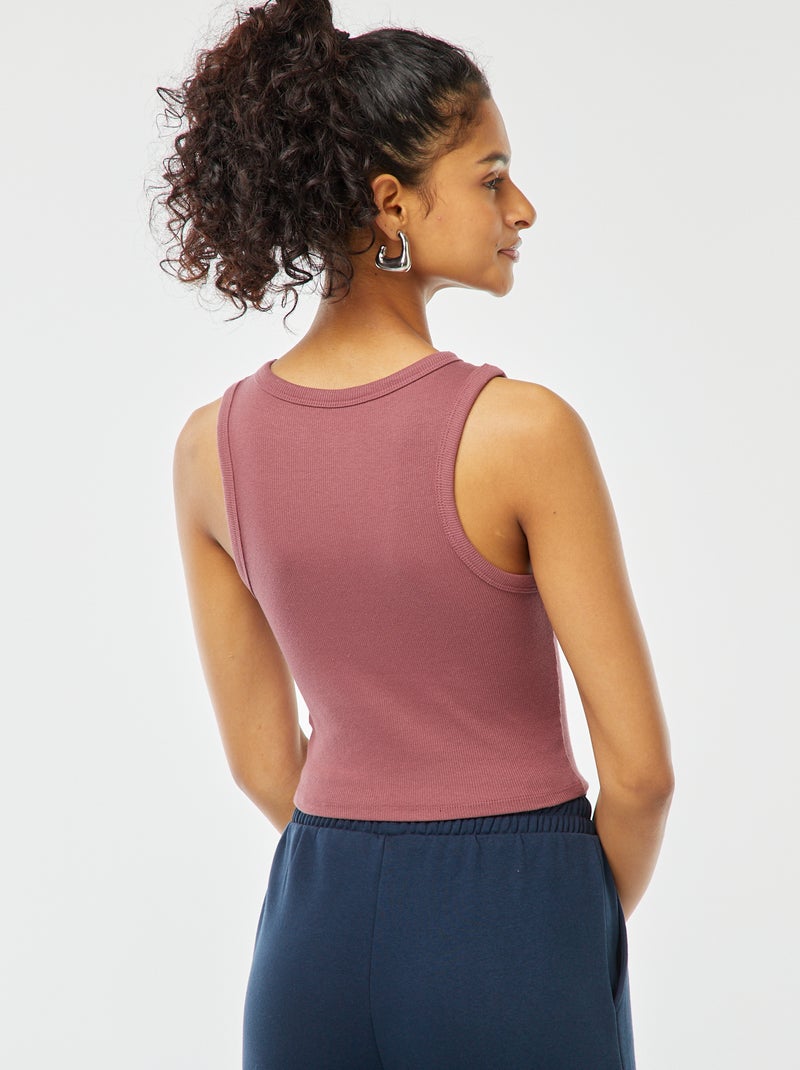 Camiseta de tirantes con cuello americano Rosa - Kiabi