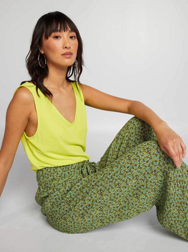 Camiseta de tirantes con cuello de pico AMARILLO - Kiabi