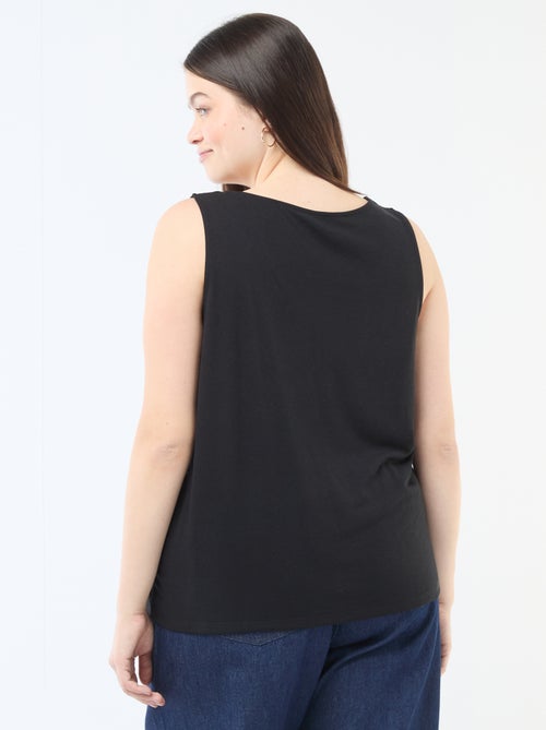 Camiseta de tirantes con cuello en pico y encaje - Kiabi