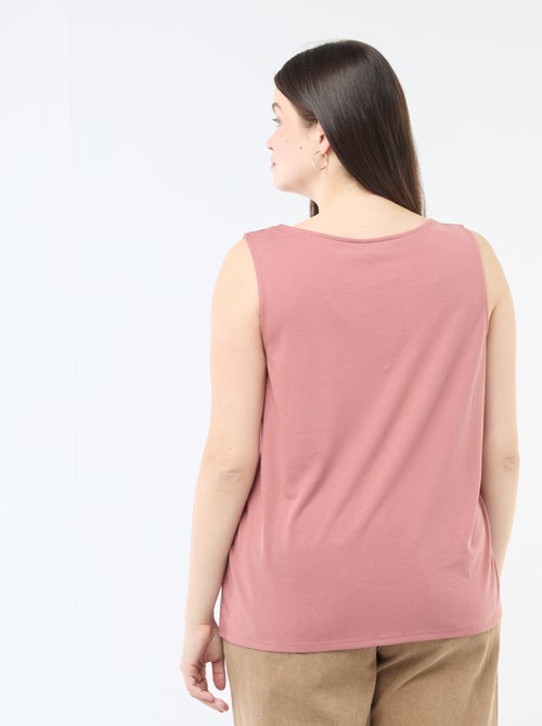 Camiseta de tirantes con cuello en pico y encaje - Kiabi