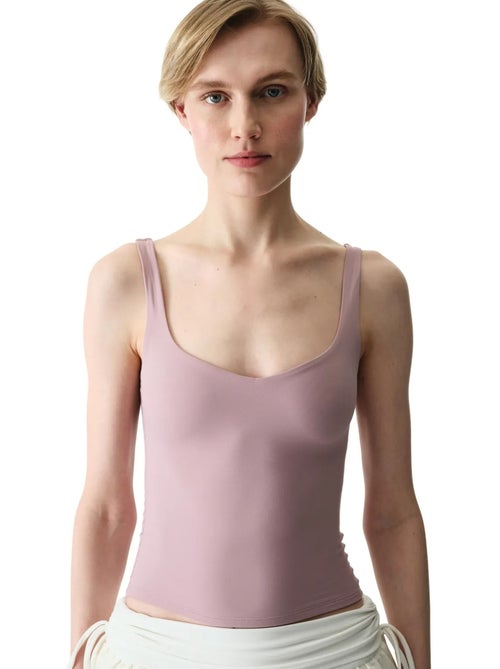 Camiseta de tirantes con escote de corazón y textura suave penti - Kiabi