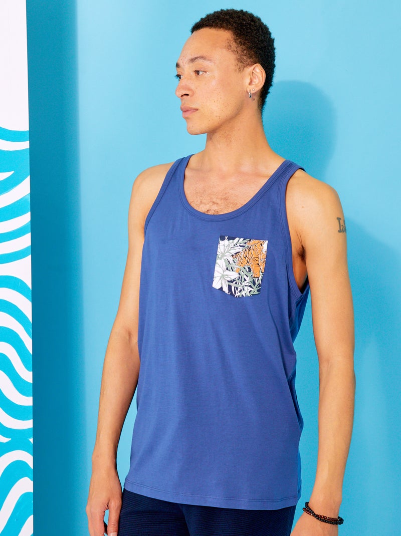 Camiseta de tirantes con estampado delantero azul - Kiabi