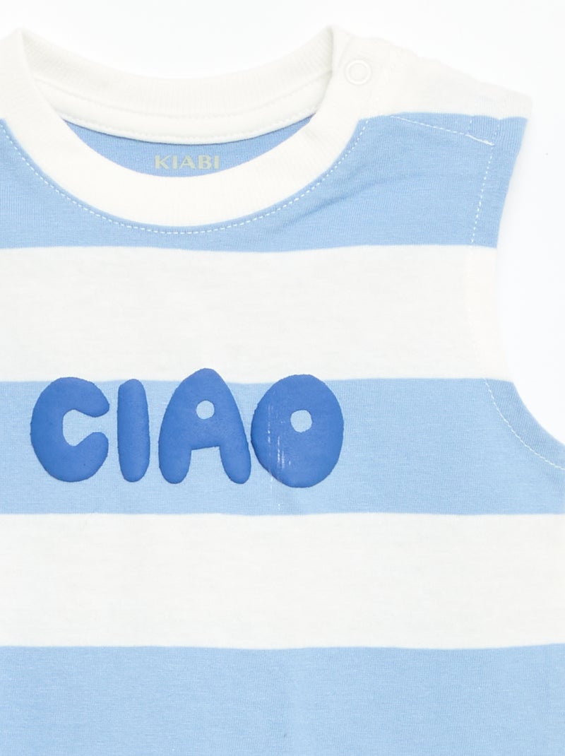 Camiseta de tirantes con estampado delantero Azul - Kiabi