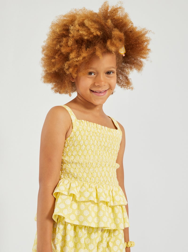 Camiseta de tirantes con frunces AMARILLO - Kiabi