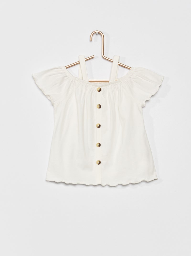 Camiseta de tirantes con hombros descubiertos BLANCO - Kiabi