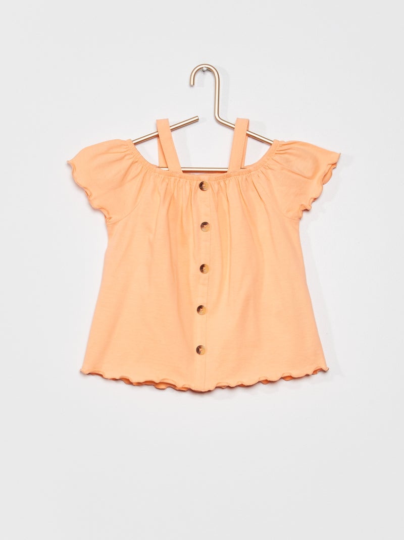 Camiseta de tirantes con hombros descubiertos NARANJA - Kiabi