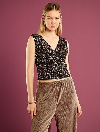 Camiseta de tirantes con lentejuelas