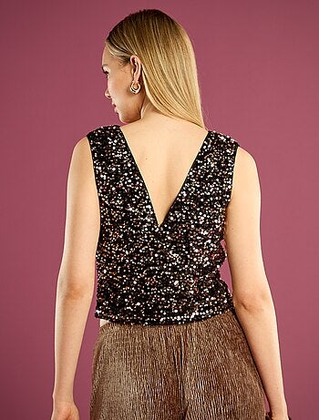 Camiseta de tirantes con lentejuelas