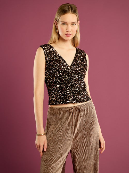 Camiseta de tirantes con lentejuelas - Kiabi