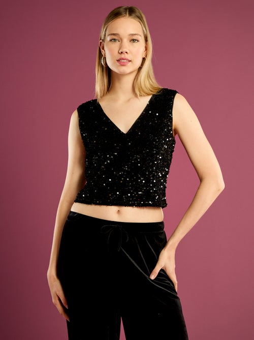 Camiseta de tirantes con lentejuelas - Kiabi