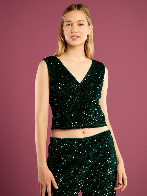 Camiseta de tirantes con lentejuelas - Kiabi