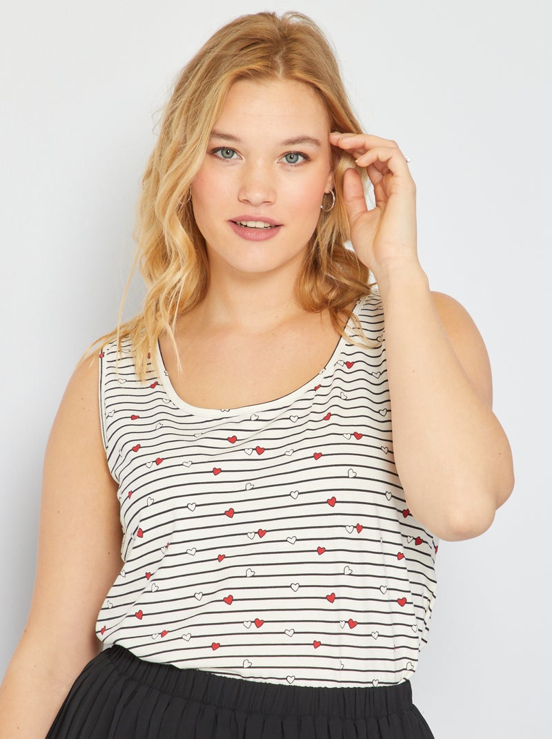 Camiseta de tirantes con motivo BLANCO - Kiabi