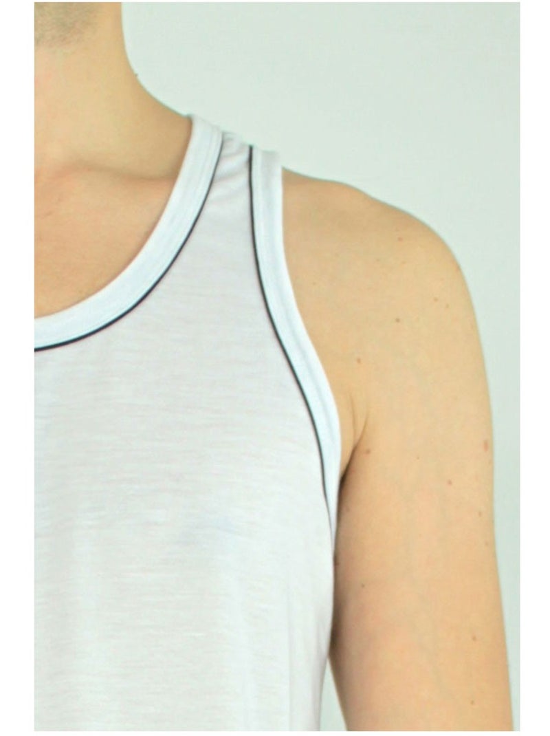 Camiseta de tirantes con ribetes Kebello Blanco - Kiabi