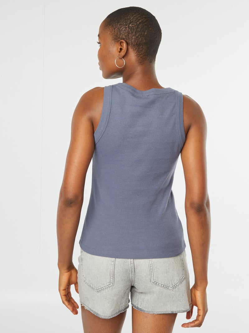 Camiseta de tirantes con strass GRIS - Kiabi