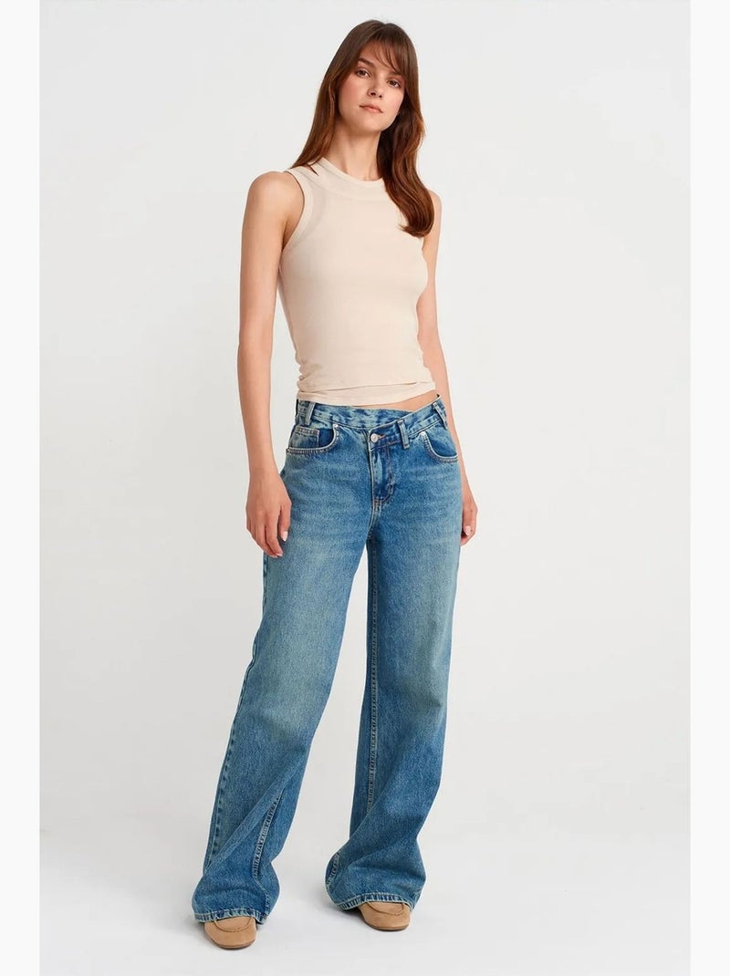 Camiseta de tirantes crop acanalada de algodón dilvin Beige arcilla - Kiabi