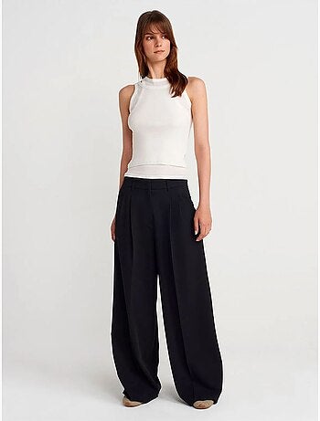 Camiseta de tirantes crop acanalada de algodón dilvin