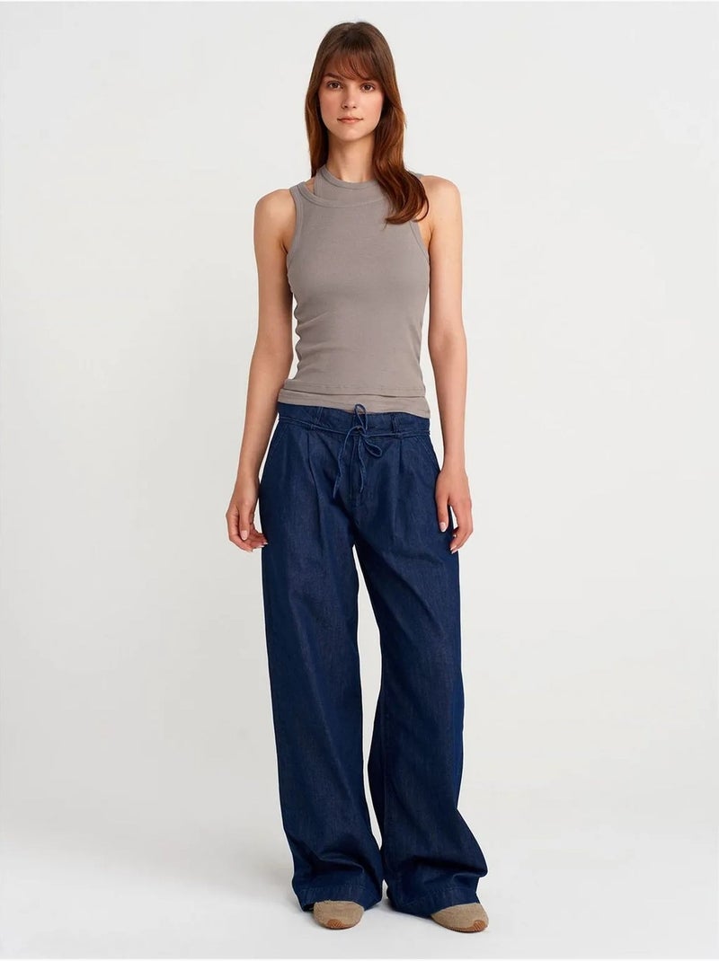 Camiseta de tirantes crop acanalada de algodón dilvin Gris - Kiabi
