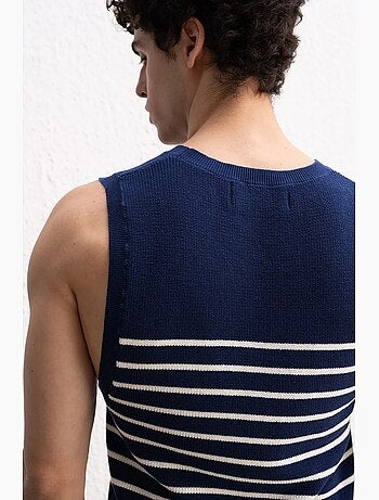 Camiseta de tirantes cuello redondo ajustada a rayas giesto